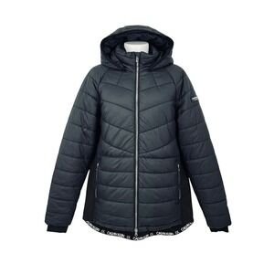 Calvin Klein Performance Women Black Quilted Hooded Puffer Jacket Size 2X